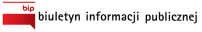 logo BIP, wyraz bip na biało-czerwonym tle