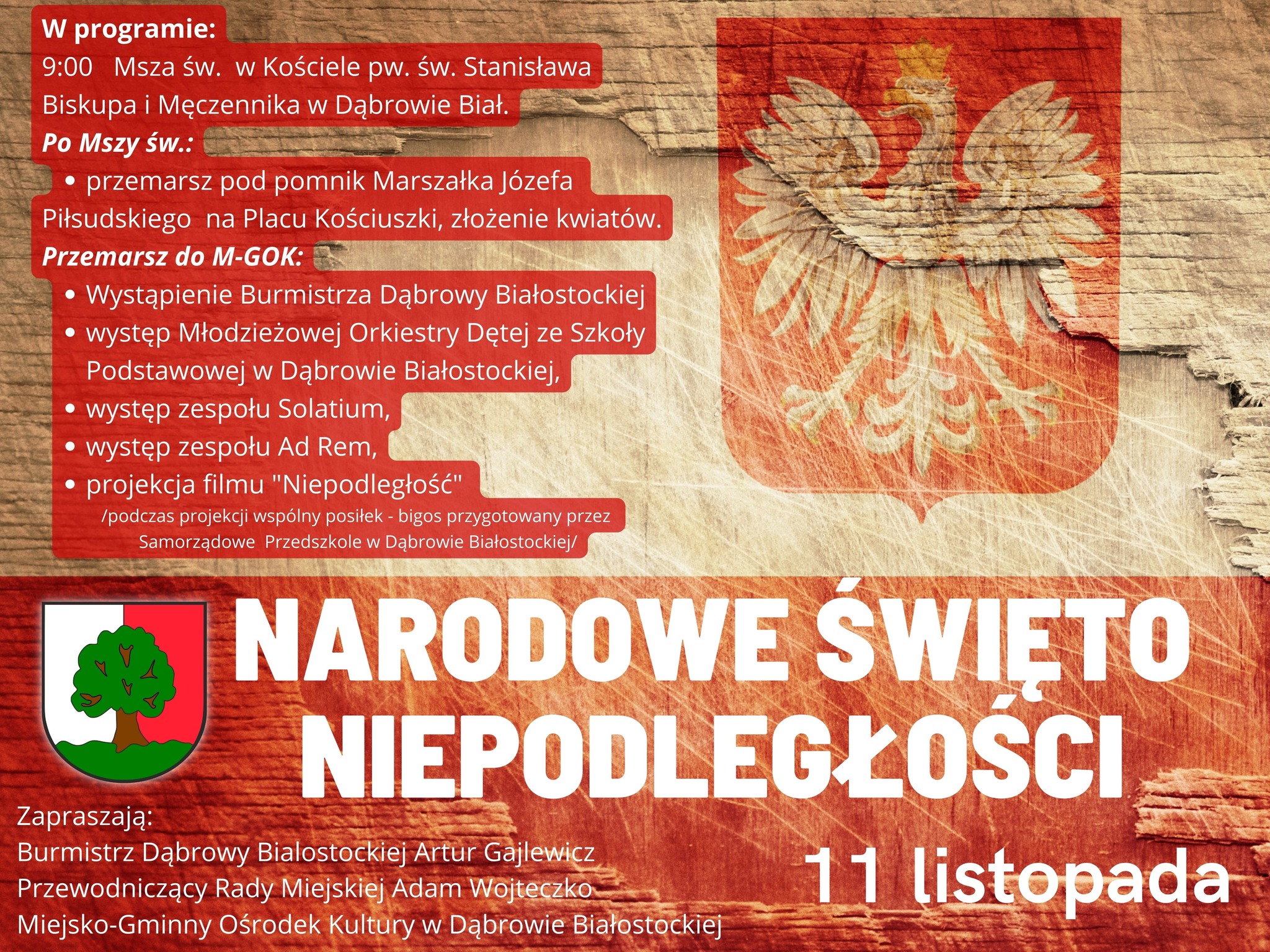 plakat informacyjny_Narodowe Święto Niepodległości_11.11.2022