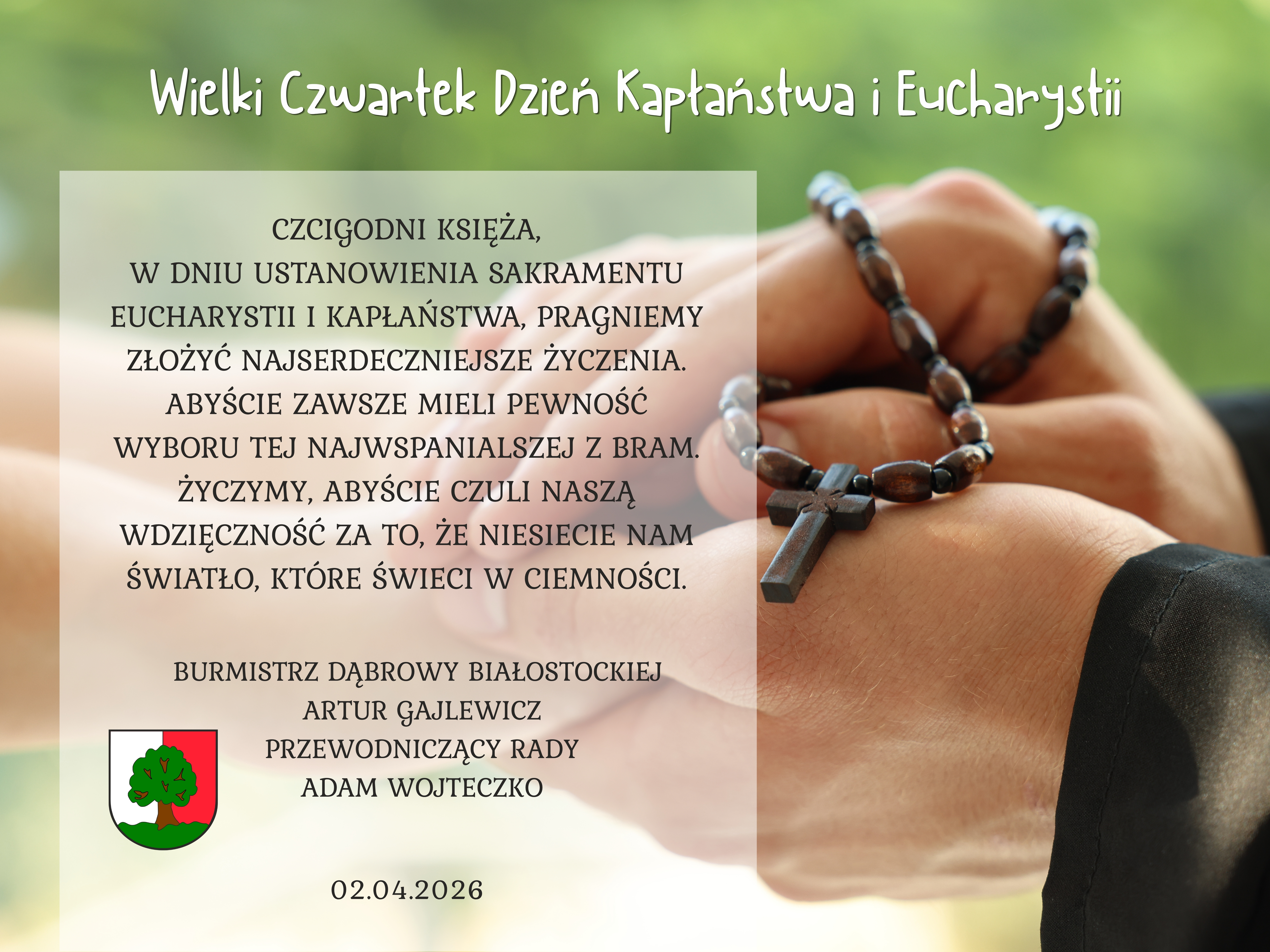 INFOGRAFIKA_Wielki Czwartek Dzień Kapłaństwa i Eucharystii_2026